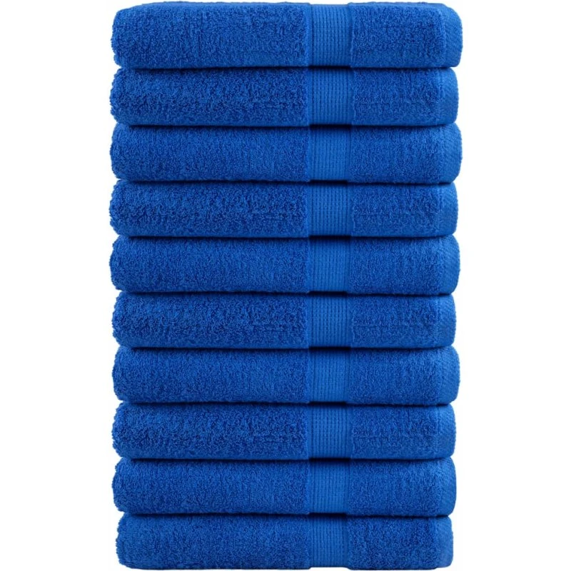 SOLUND Premium håndklæder 10 stk blå 100x200 cm 600 g/m²