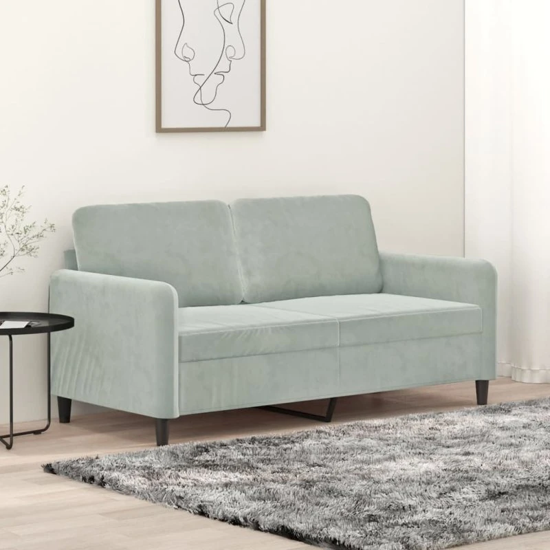 2-personers sofa 140 cm i lysegrå fløjl