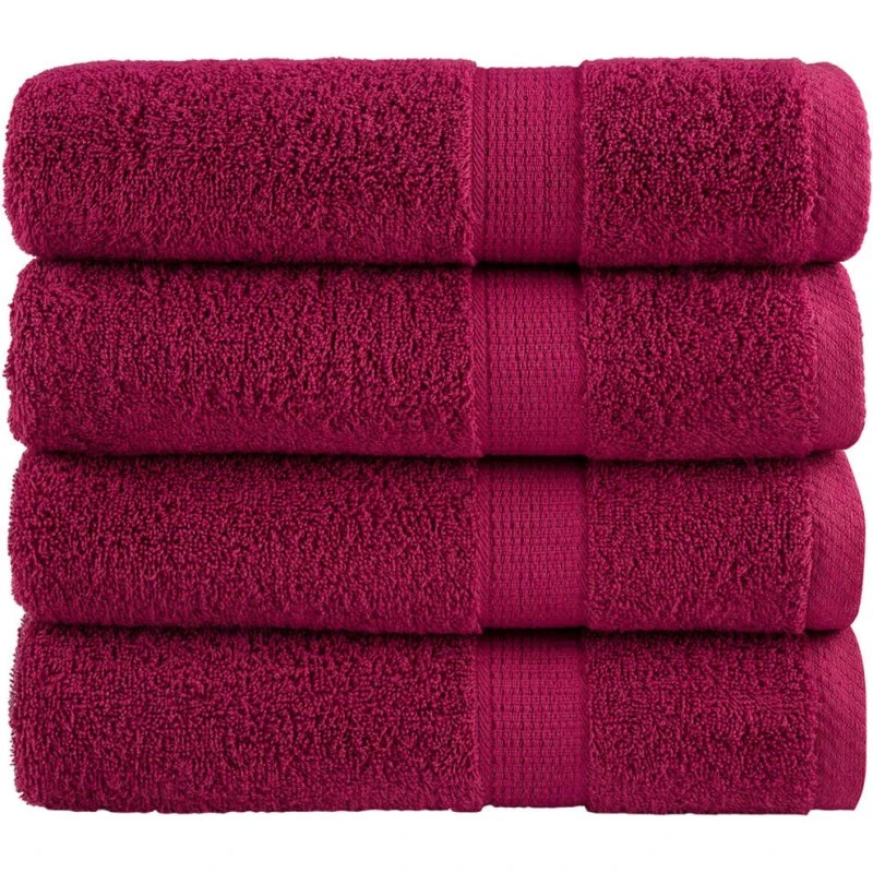 Badehåndklæder SOLUND 4 stk 100x150 cm 600 gsm - Bordeaux