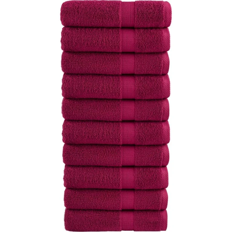 SOLUND Premium badehåndklæder 10 stk 100x150 cm – Bordeaux