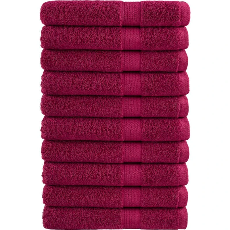 SOLUND Premium håndklæder 10 stk 100x200 cm 600 gsm - bordeaux