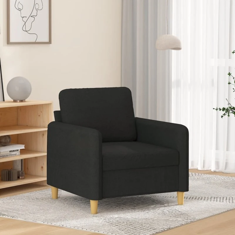 Lænestol 60 cm stof sort - komfortabel & robust