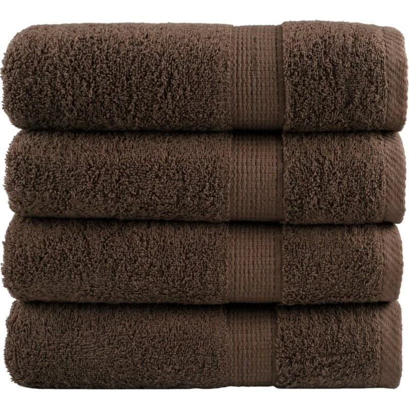SOLUND Premium håndklæder 4 stk 50x100 cm 600 g/m² - brun