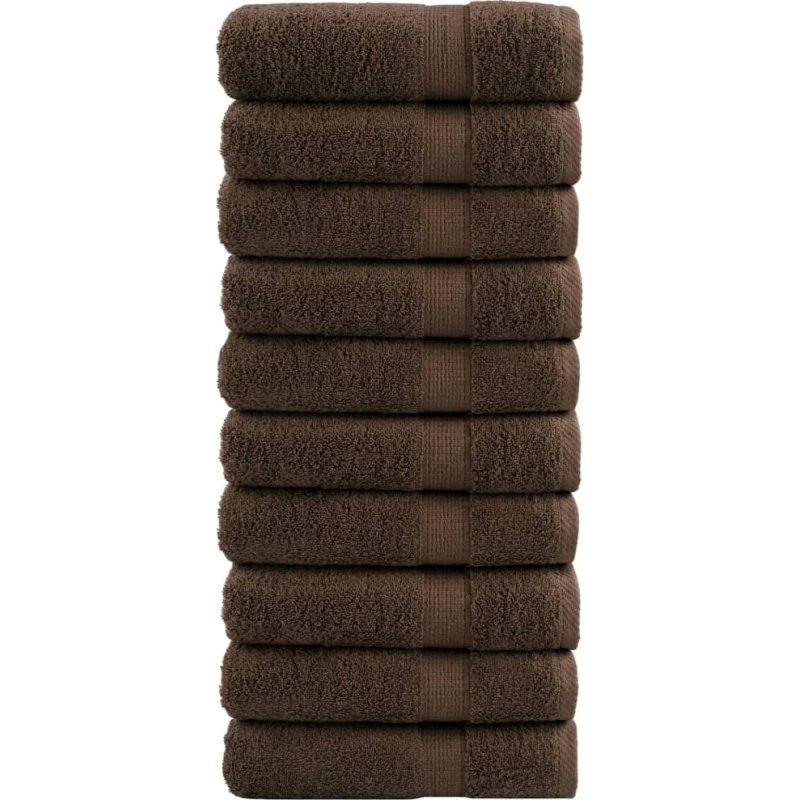 SOLUND Premium håndklæder 10 stk 50x100 cm 600 g/m² Brun