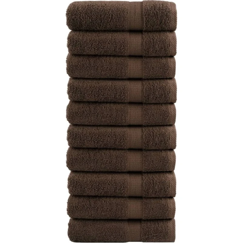 SOLUND Premium håndklæder 10 stk 70x140 cm brun 600 gsm