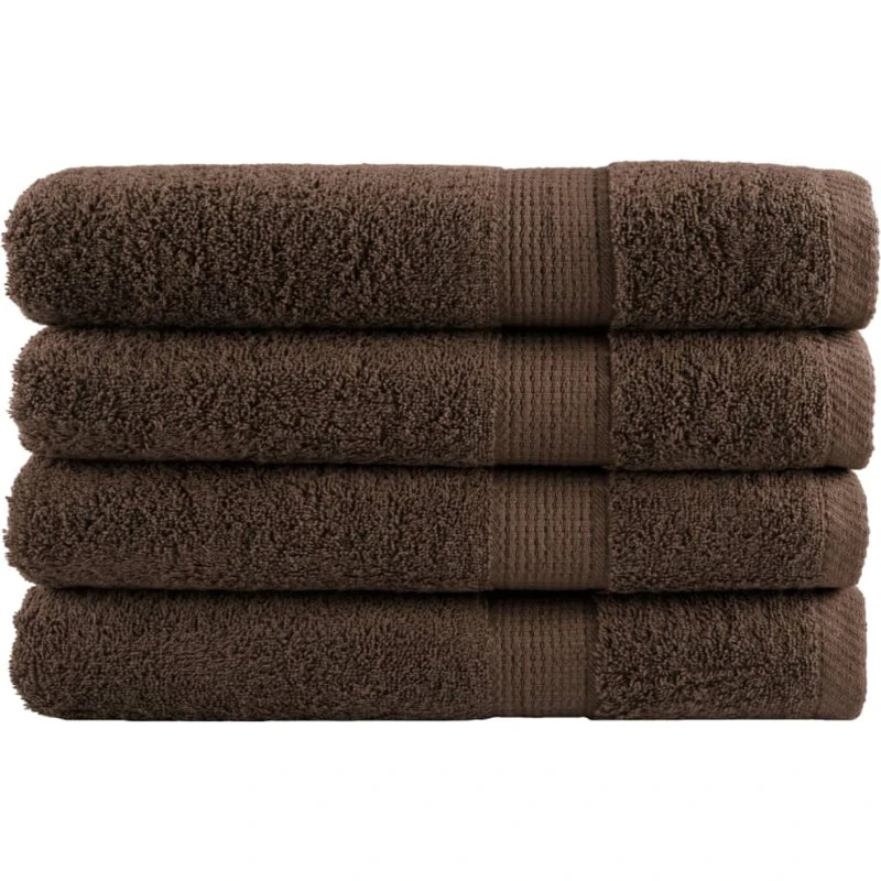 SOLUND Premium håndklæder 4 stk 100x200 cm 600 g/m² - Brun
