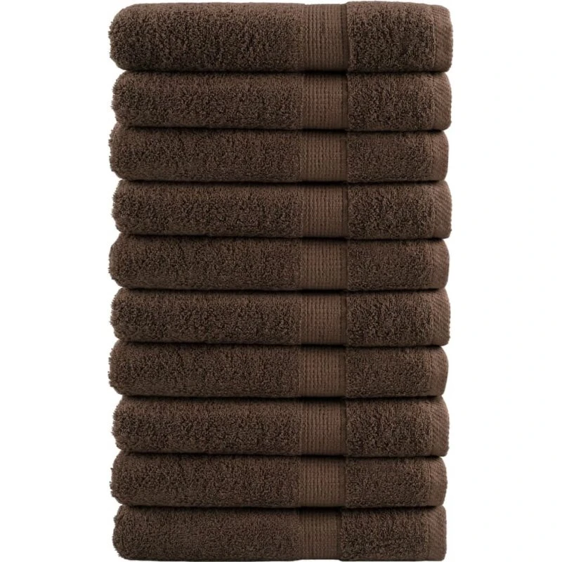 SOLUND Premium håndklæder 10 stk 100x200 cm 600 g/m² brun