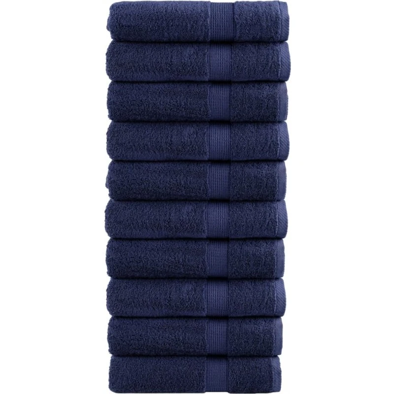 SOLUND Premium håndklæder 10 stk 50x100 cm 600 gsm - marineblå