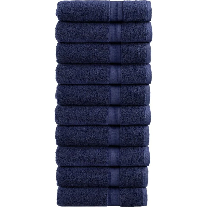 SOLUND Premium håndklæder 10 stk 70x140 cm 600 gsm – marineblå