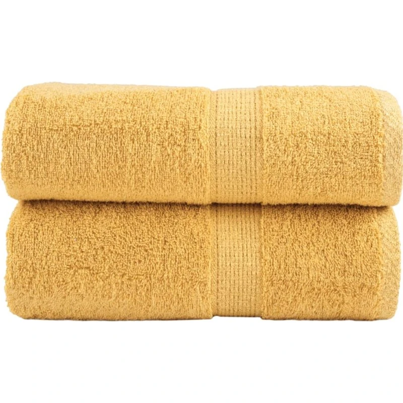 SOLUND premium gæstehåndklæder 2 stk 30x50 cm, 600 g/m² (guld)