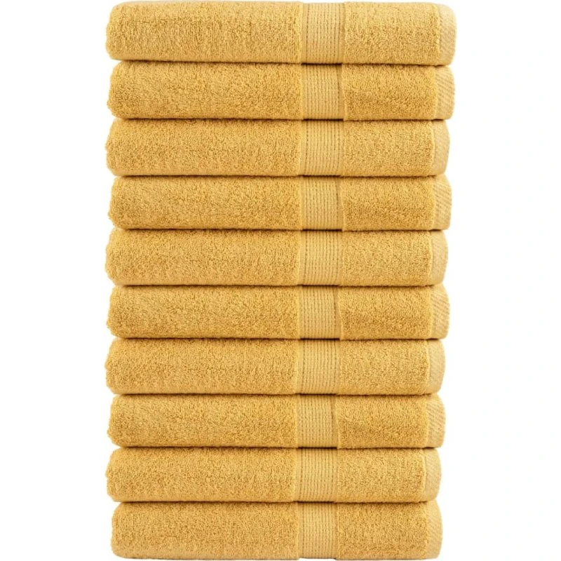 SOLUND Premium håndklæder 10 stk 100x200 cm – 600 gsm, gylden