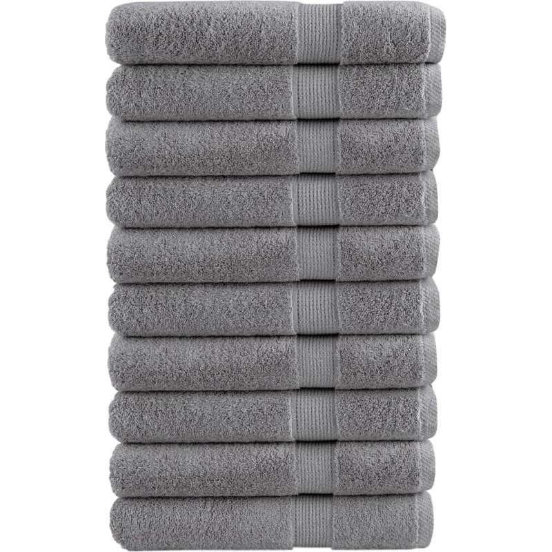 SOLUND Premium håndklæder 10 stk. 100x200 cm 600 g/m² - Grå