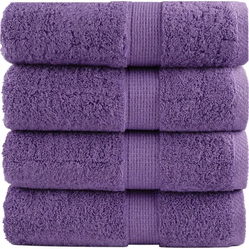 SOLUND premium vaskehåndklæder 4 stk lilla 30x30 cm 600 gsm