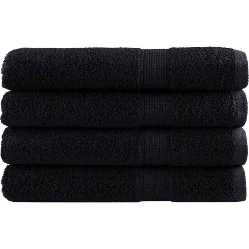 Saunahåndklæder SOLUND 4 stk 80x200 cm 600 g/m² - Sort