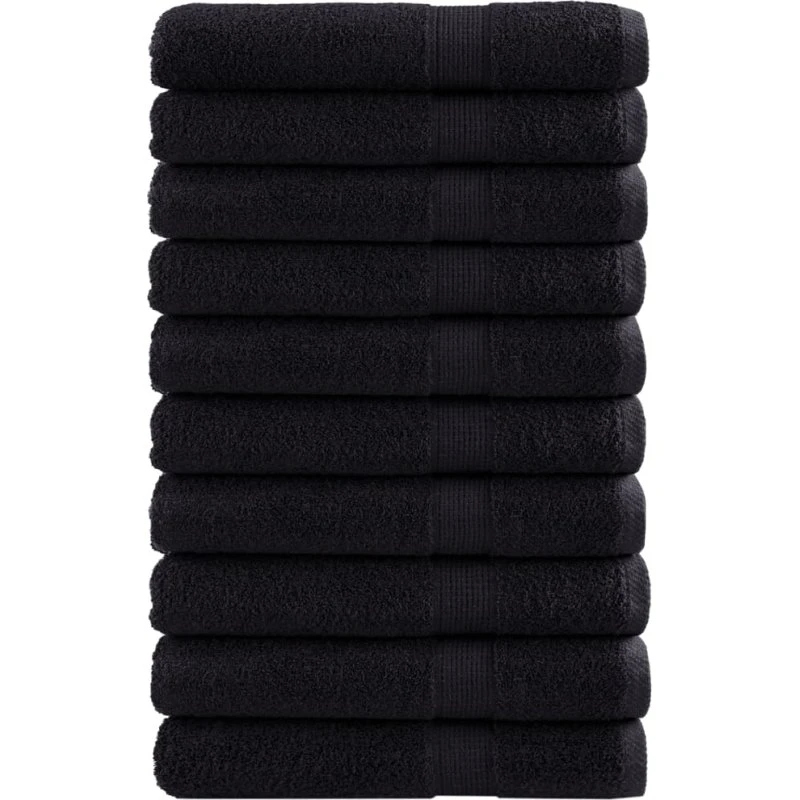 Saunahåndklæder SOLUND 10 stk 80x200 cm 600 g/m² - Sort