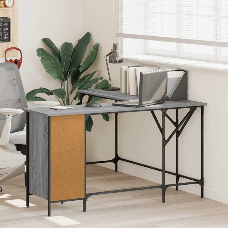 L-formet skrivebord 141x141x75 cm - Sonoma-eg