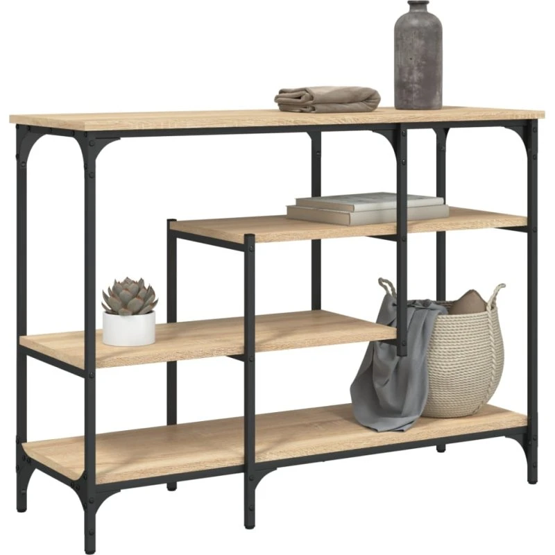 Konsolbord med hylder 100x35x75 cm - Sonoma eg