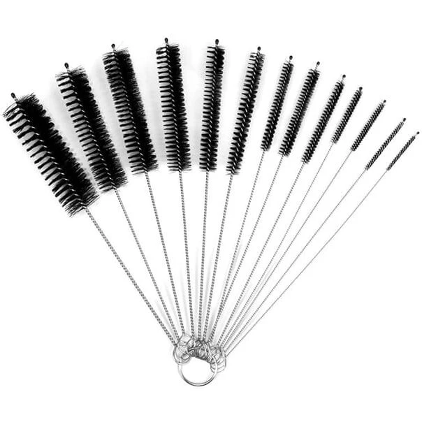 INF Sæt med 13 flaskebørster i forskellige størrelser, sort