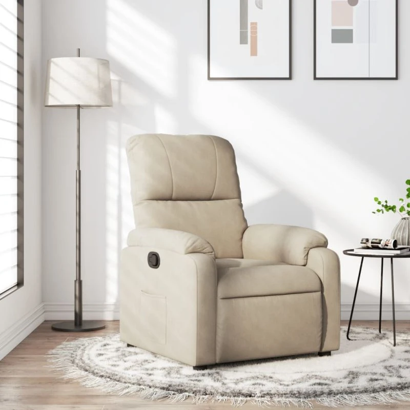 Lænestol i mikrofiber creme - manuel recliner