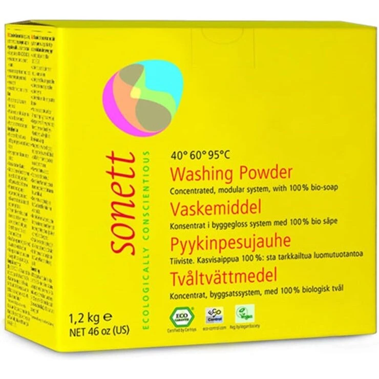 Sonett Vaskepulver 1,2 kg – Økologisk koncentreret