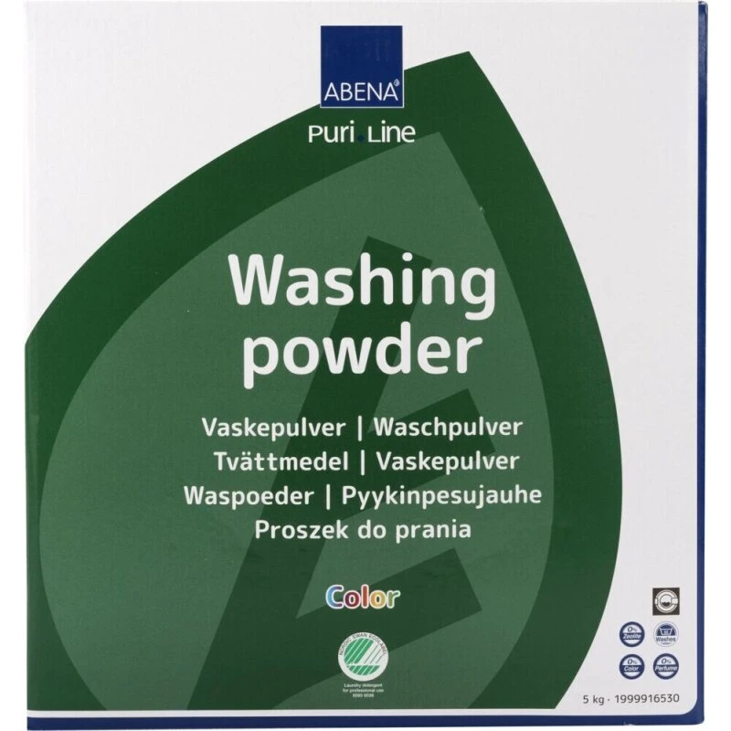 ABENA Puri-Line vaskepulver kulørt uden farve og parfume, 5 kg