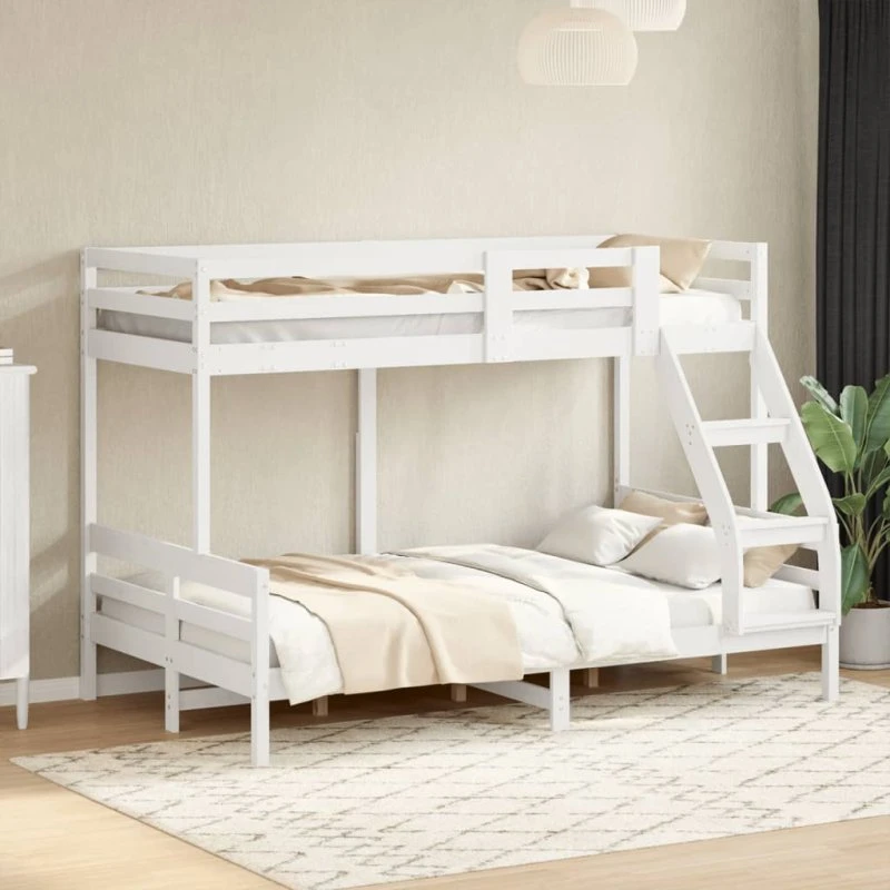 Køjeseng i massivt fyrretræ 90x200/120x200 hvid