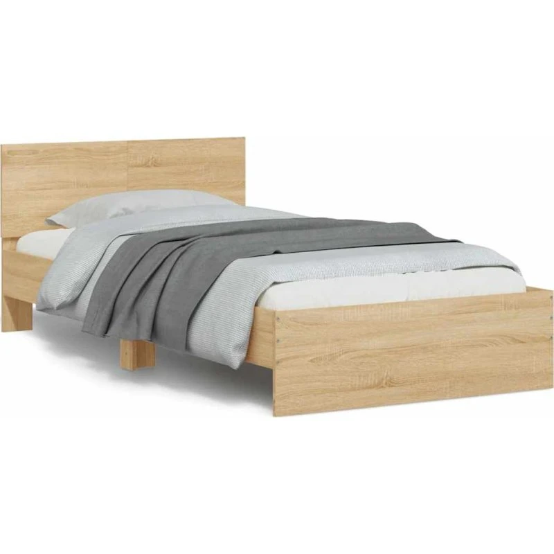 Sengeramme 100x200 med LED-sengegavl - Sonoma-æg