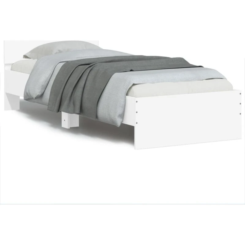 Sengeramme 90x190 cm med LED-sengegavl - hvid