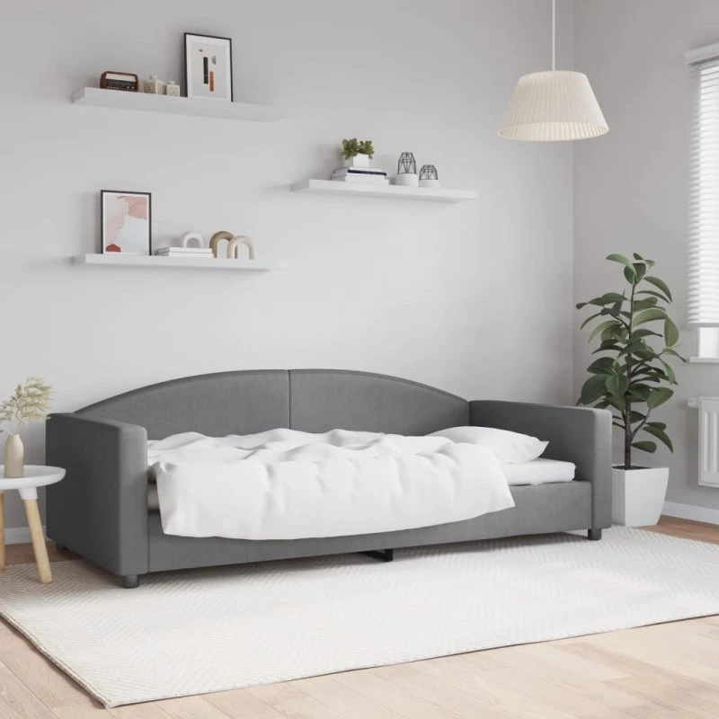 Daybed 90x200 cm stof mørkegrå – 2-i-1 sovesofa