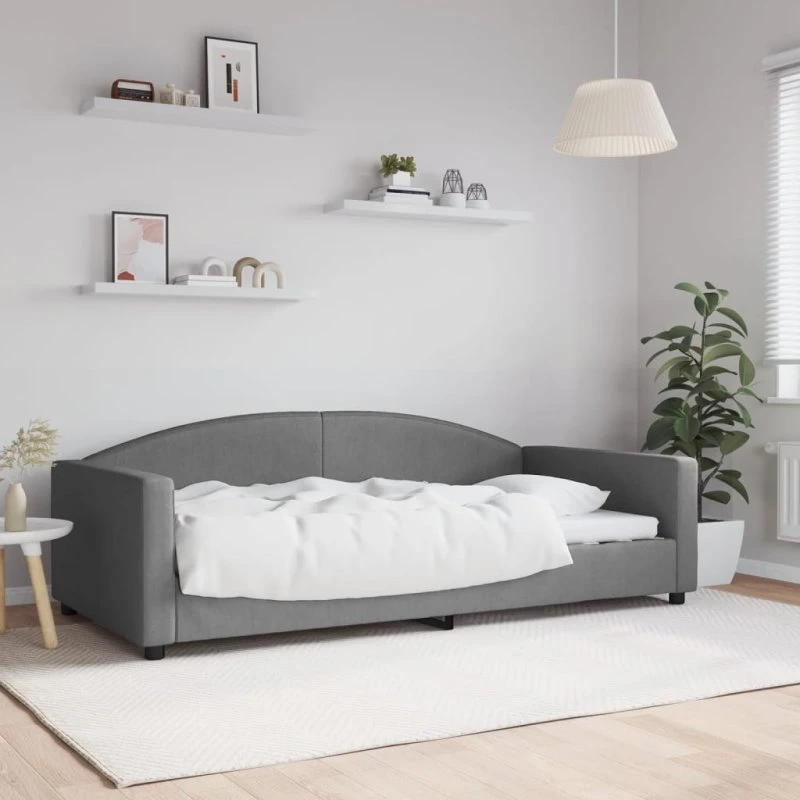 Daybed 100x200 cm i mørkegråt stof