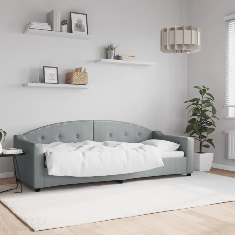 Daybed 80x200 cm - stof lysegrå (2-i-1)