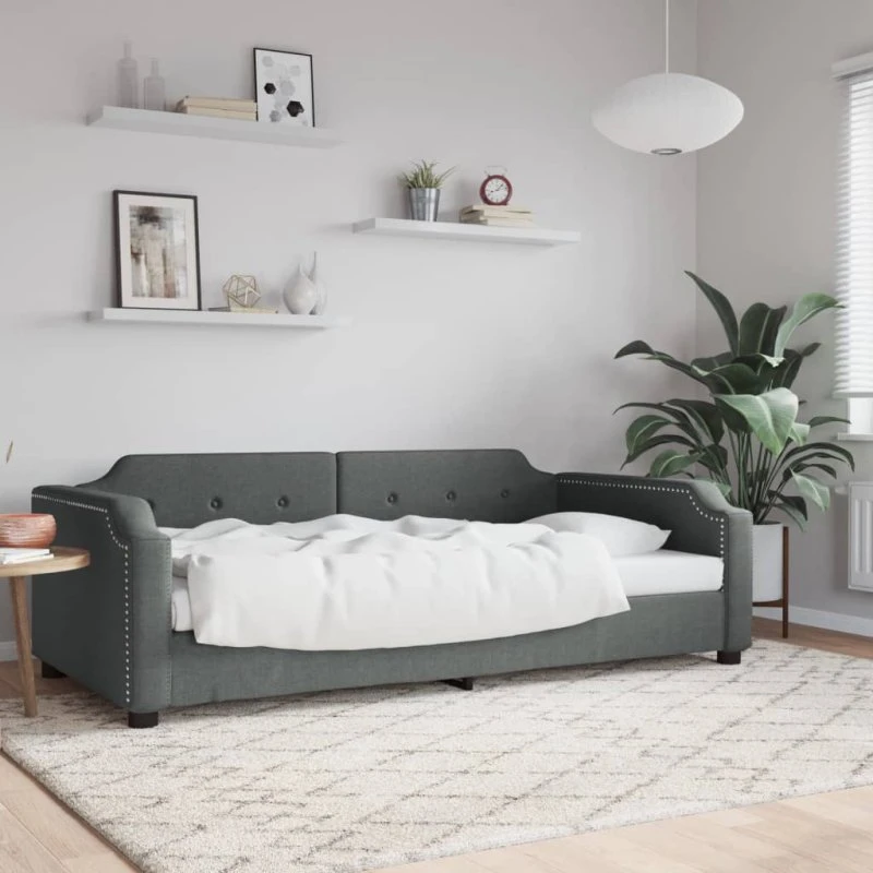 Daybed 90x200 cm stof mørkegrå (2-i-1)