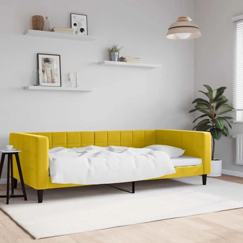 Daybed sovesofa 100x200 cm i gul velour
