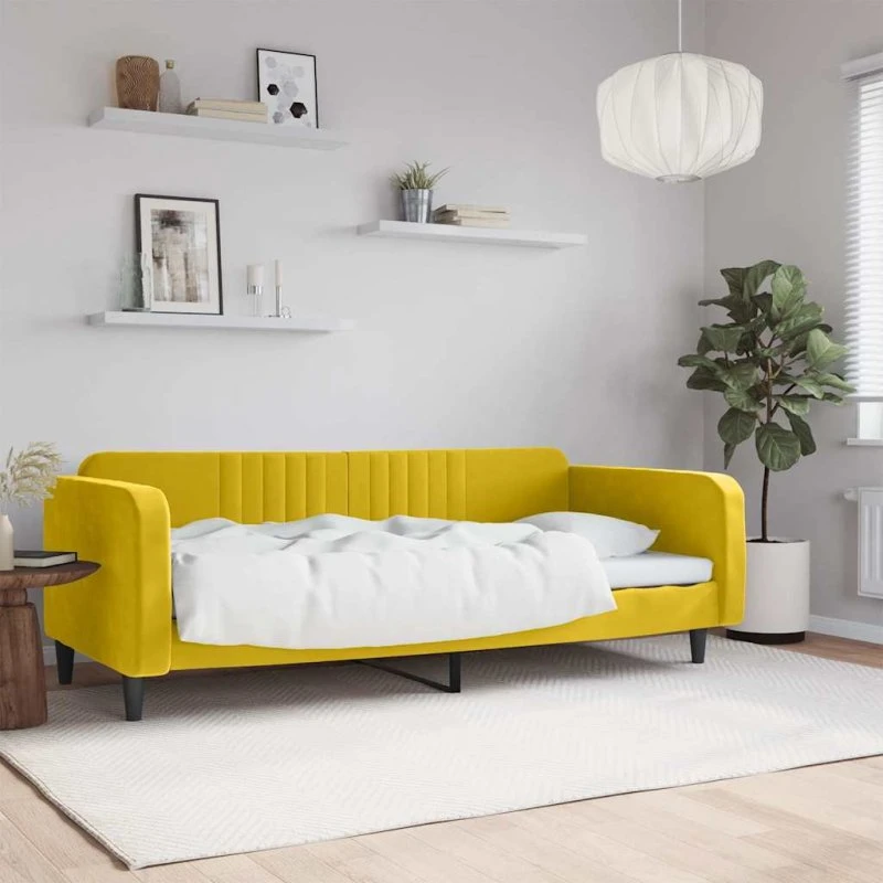 Daybed 90x200 cm - Gul velour 2-i-1