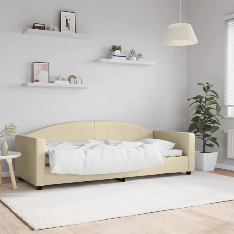 Daybed 80x200 cm i creme stof – 2-i-1 sovesofa