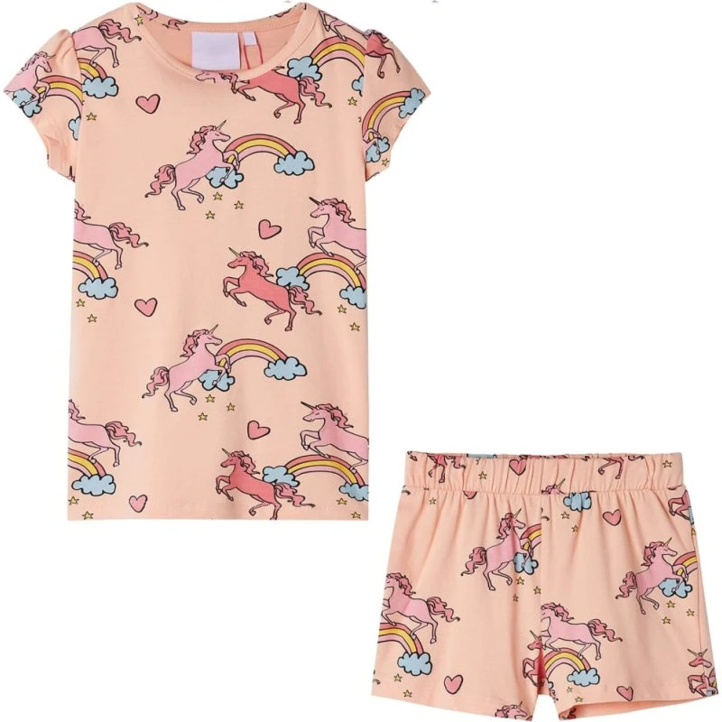 Børnepyjamas korte ærmer str. 92 – Orange