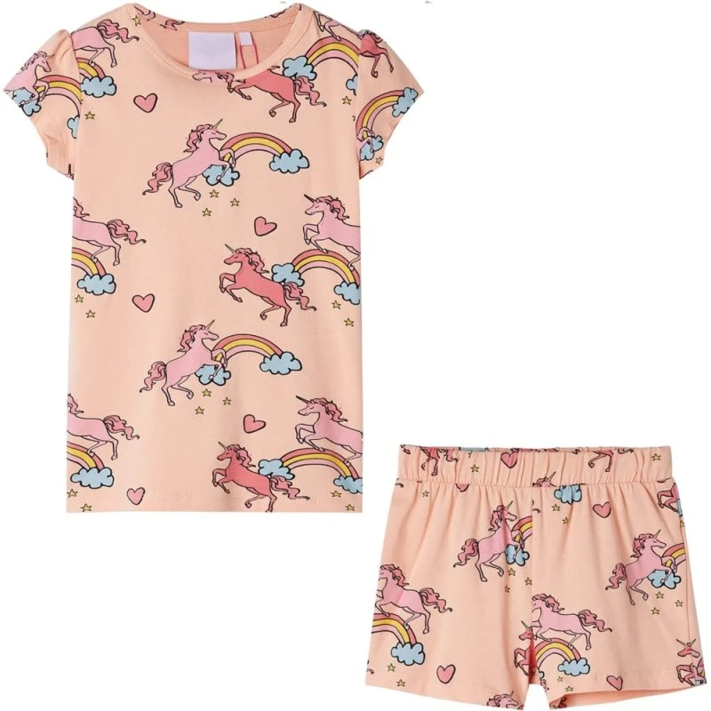 Børnepyjamas korte ærmer, str. 104 - Orange