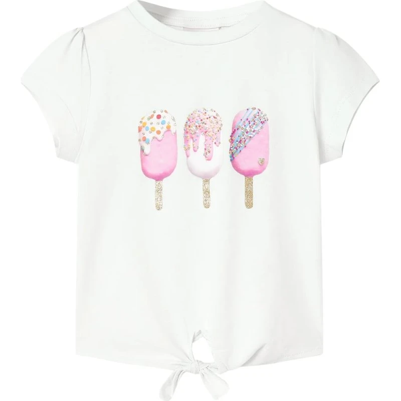 Ecru kortærmet T-shirt til børn str. 104