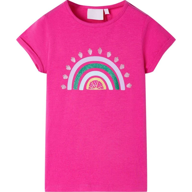 Børne-T-shirt str. 116 i pink
