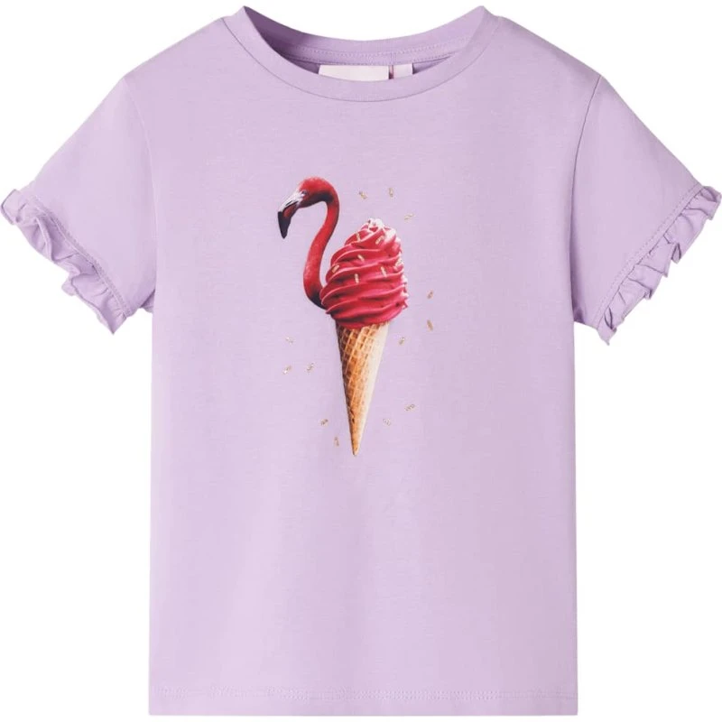 Kortærmet T-shirt børn str. 104 - Lilla