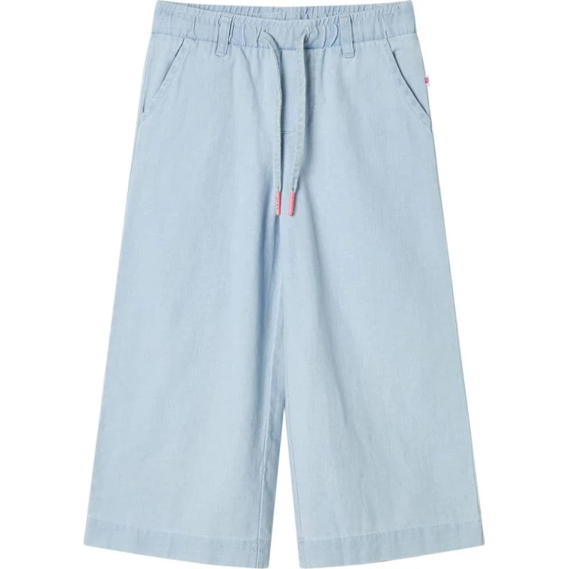 Børnebukser 128 - Vide denimblå med elastik