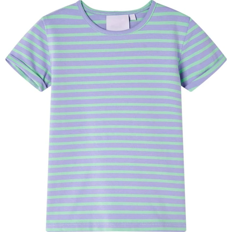 Børne T-shirt str. 128 – Lys mintgrøn, kortærmet