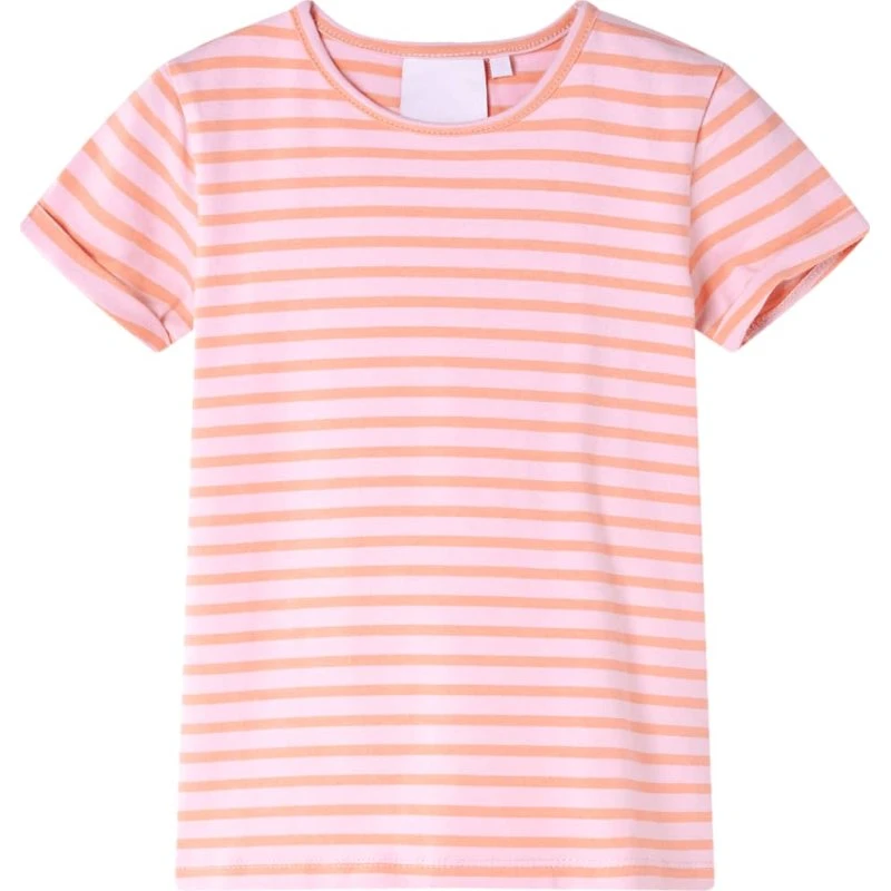 Lyserød stribet T-shirt til børn, str. 104