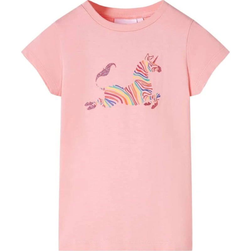 Børne-T-shirt kort ærme str. 140 - lyserød