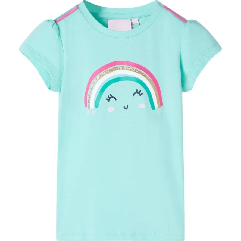 T-shirt til børn str. 140 - lys mintgrøn