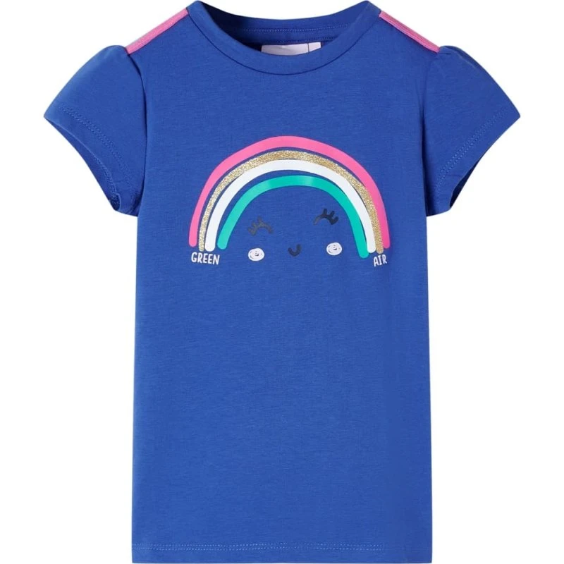 Kortærmet T-shirt til børn str. 140 – koboltblå