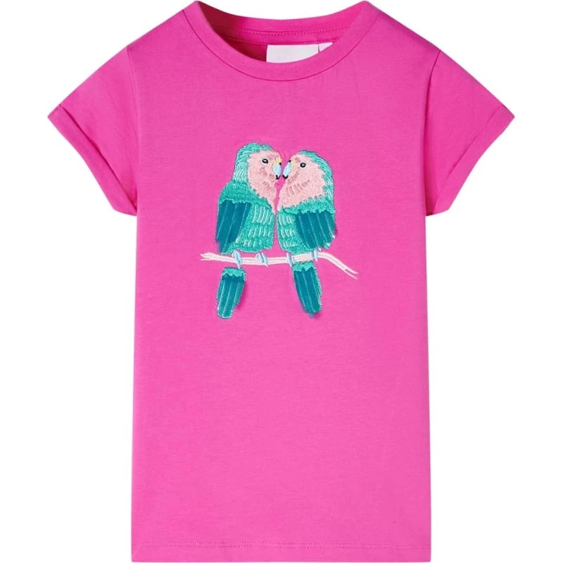 Børne T-shirt kortærmet str. 116 – pink