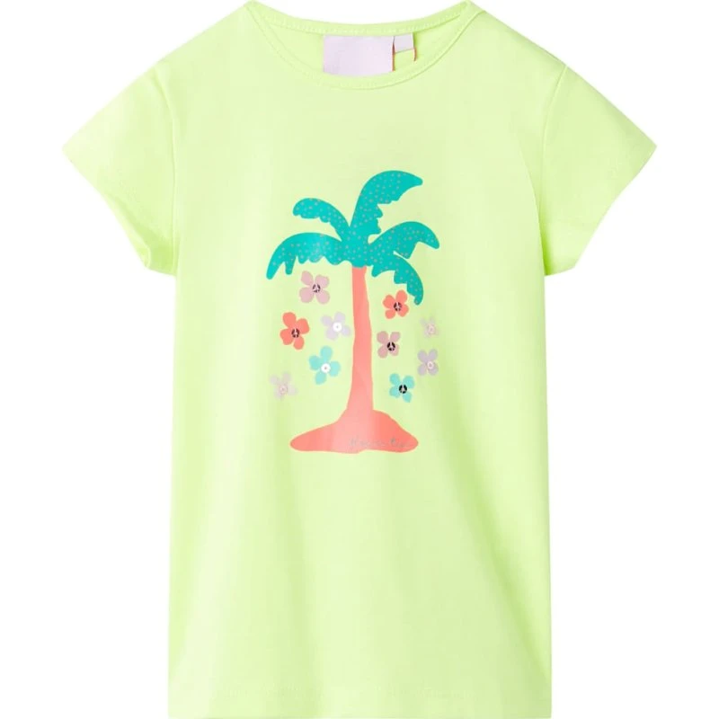 Børne T-shirt str. 116 – Gul, kortærmet