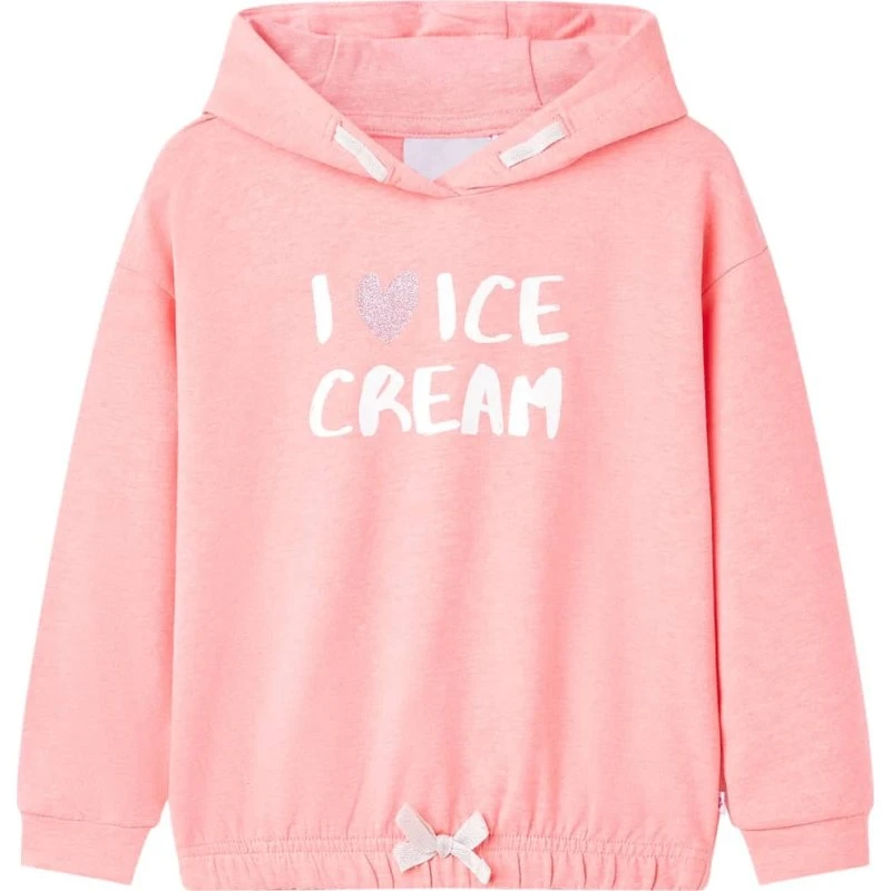 Børne-hættetrøje str. 128 – Lyserød sweatshirt