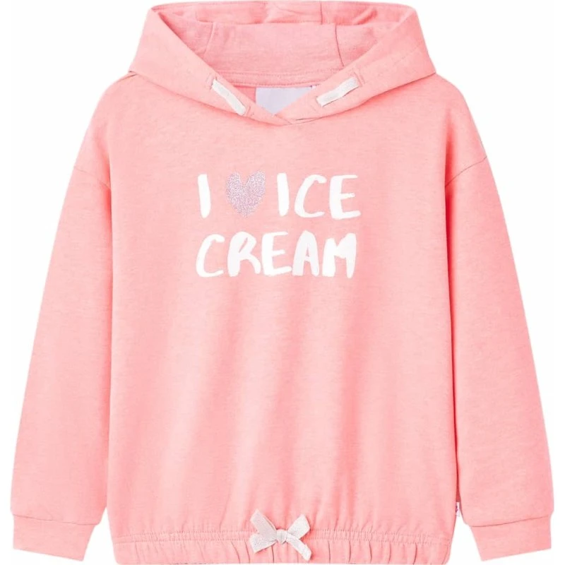 Lyserød hættetrøje til børn str. 140